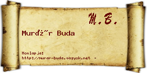 Murár Buda névjegykártya